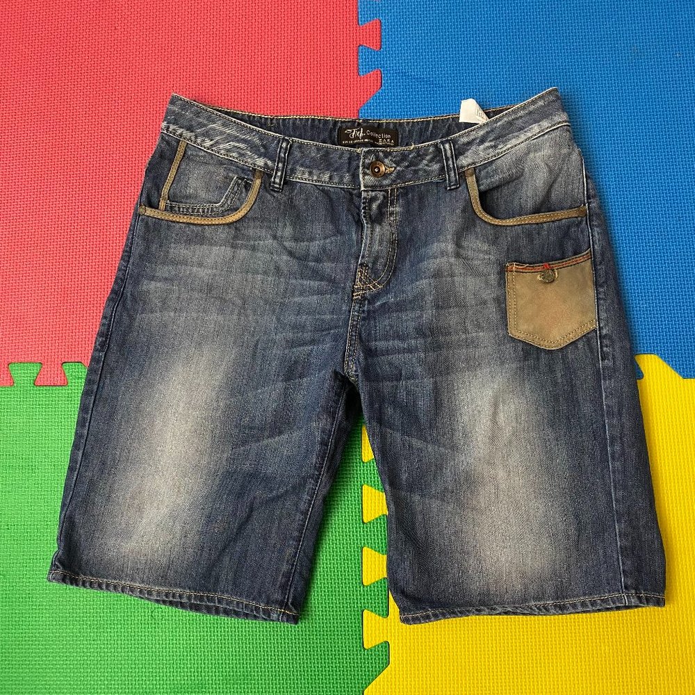 TRF Collection by ZARA Women's Jean Shorts Size 06 Blue Denim Pants Mini Pocket